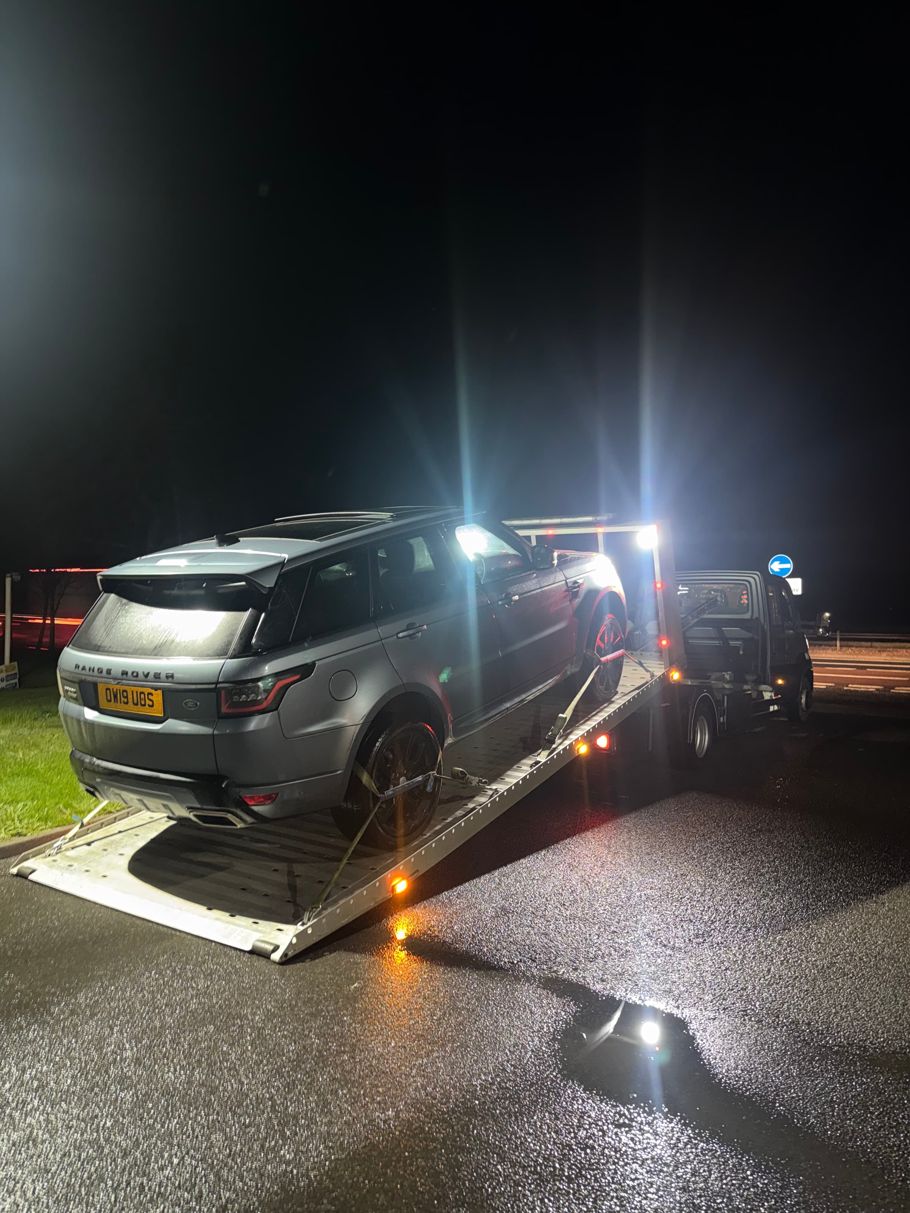 Range Rover motorway M9 recovery Stirling to East Kilbride