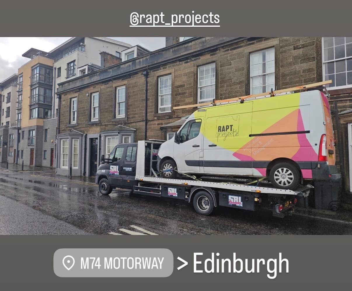 Van recovered from m74 motorway to Edinburgh
