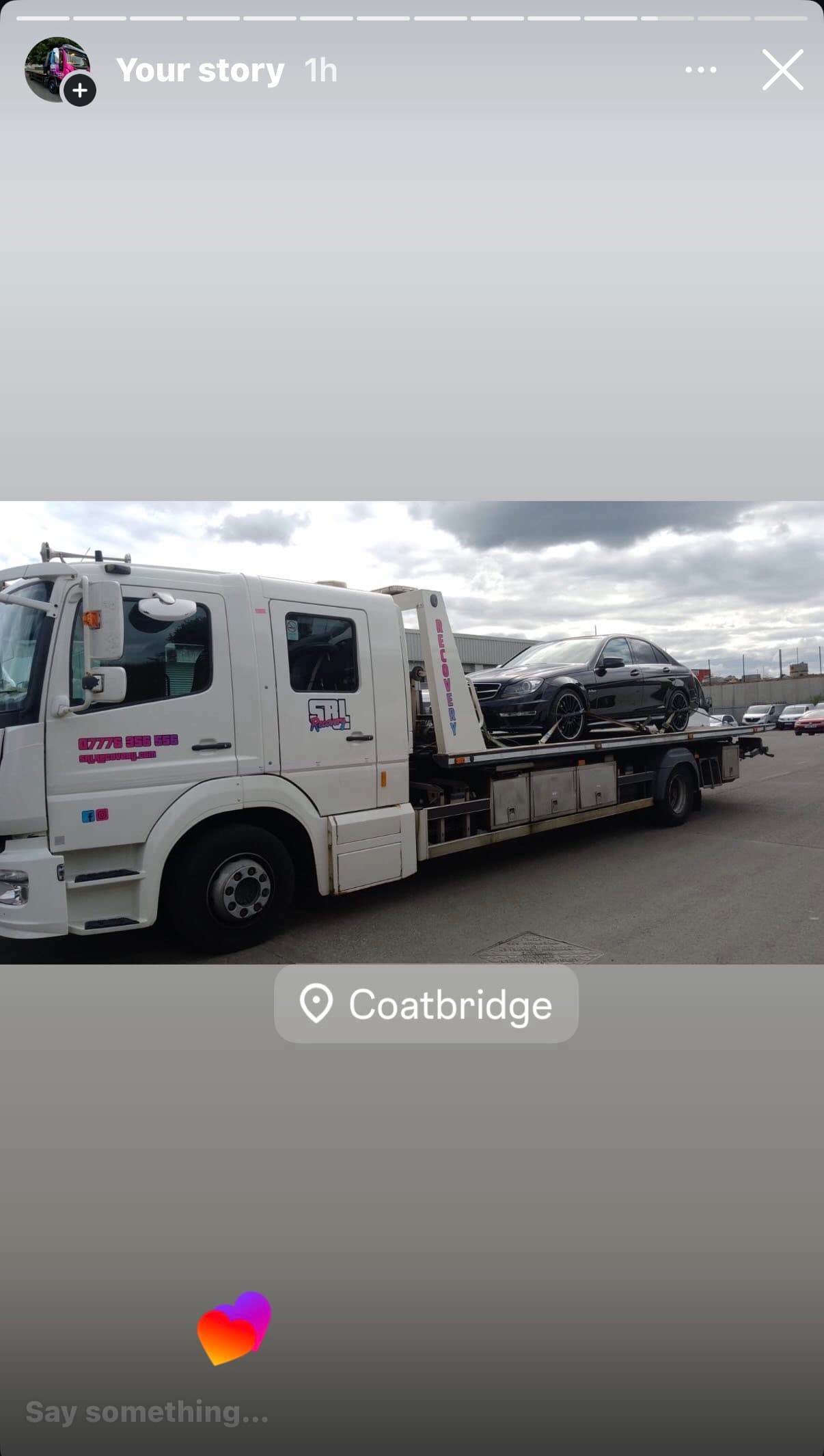 Mercedes c63 recovered from Coatbridge to Blantyre