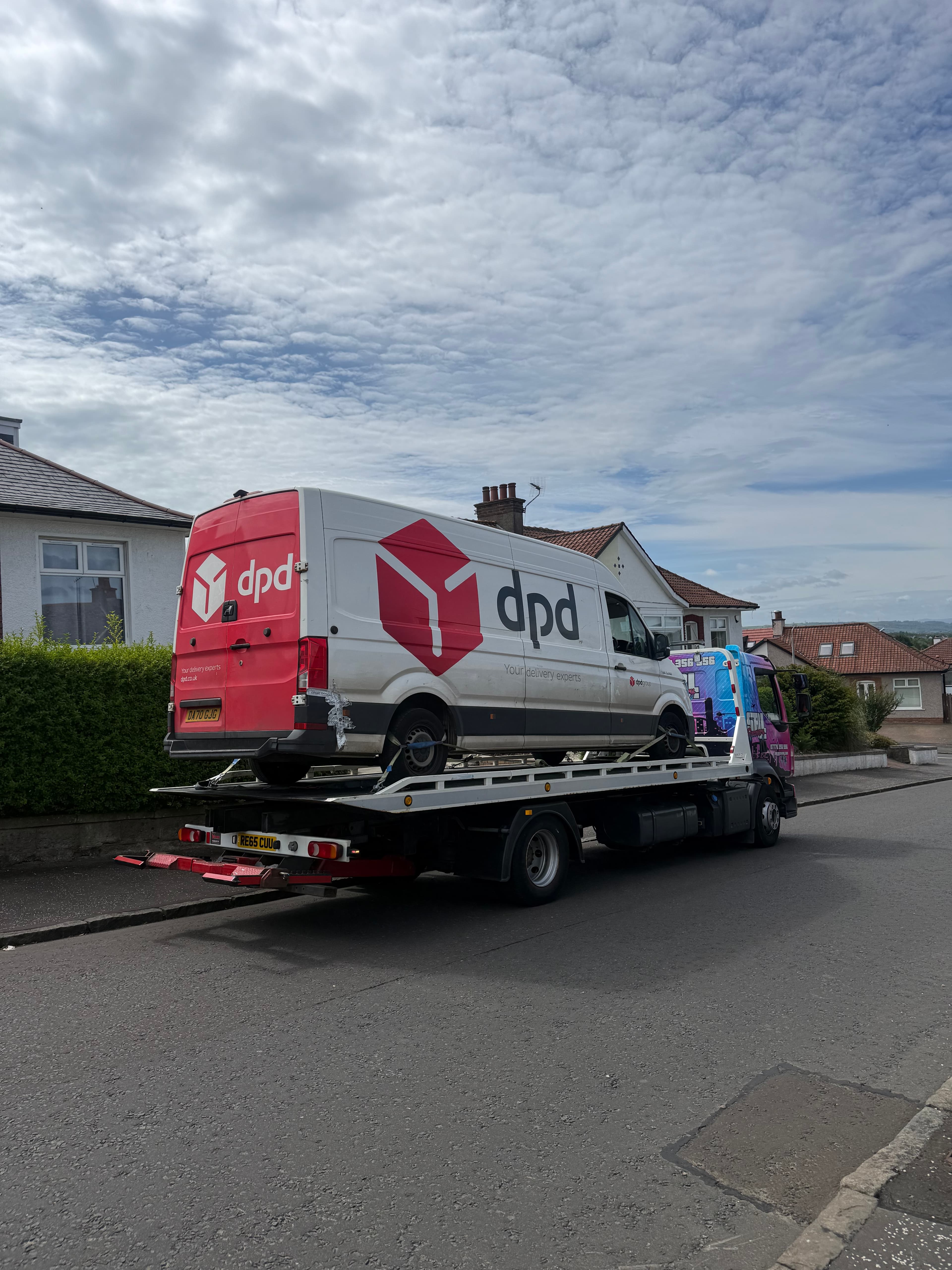 Lwb Vw crafter van recovered from Newton mearns to Cambuslang