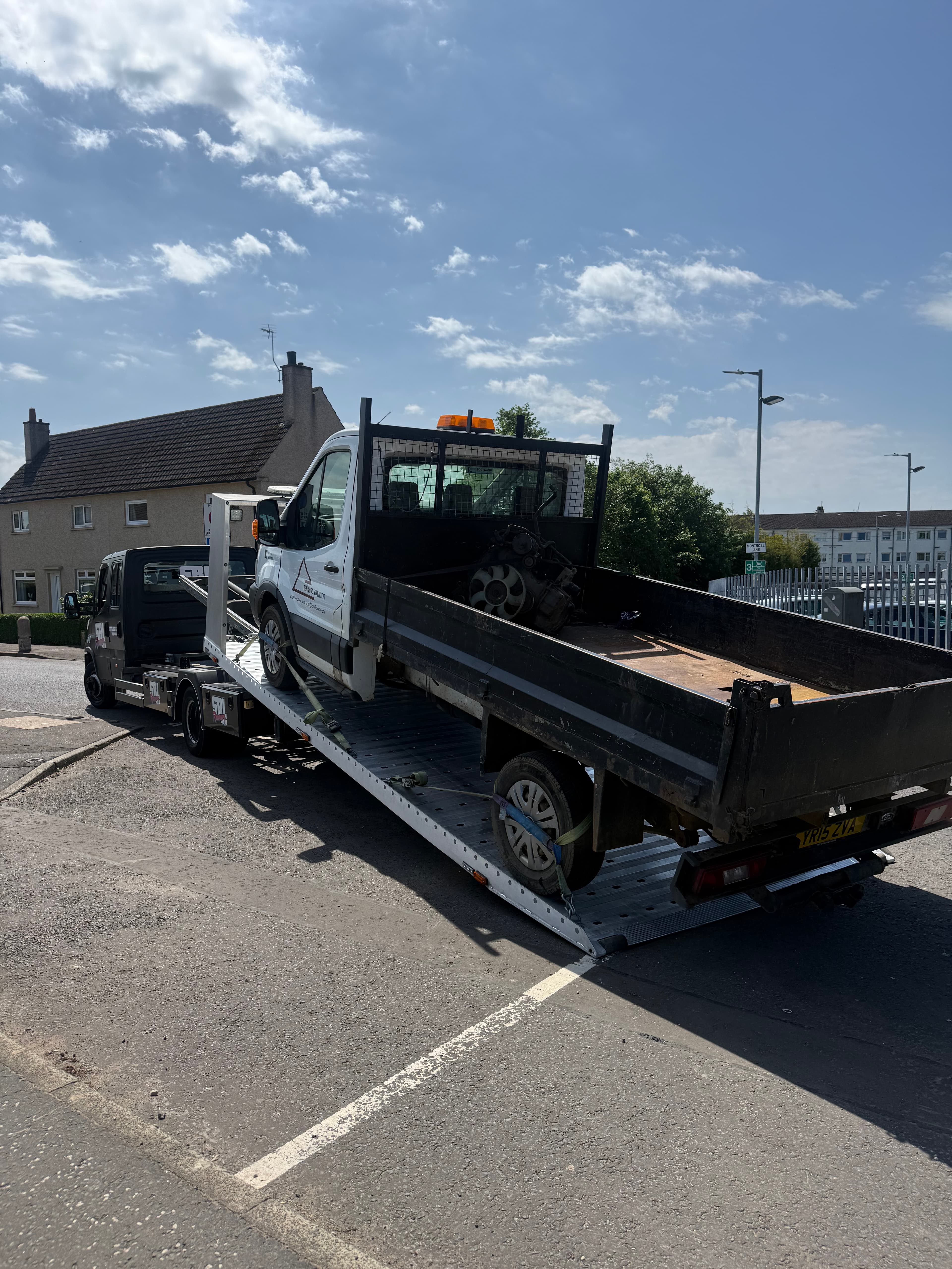 Ford transit tipper recovery Hamilton to East Kilbride
