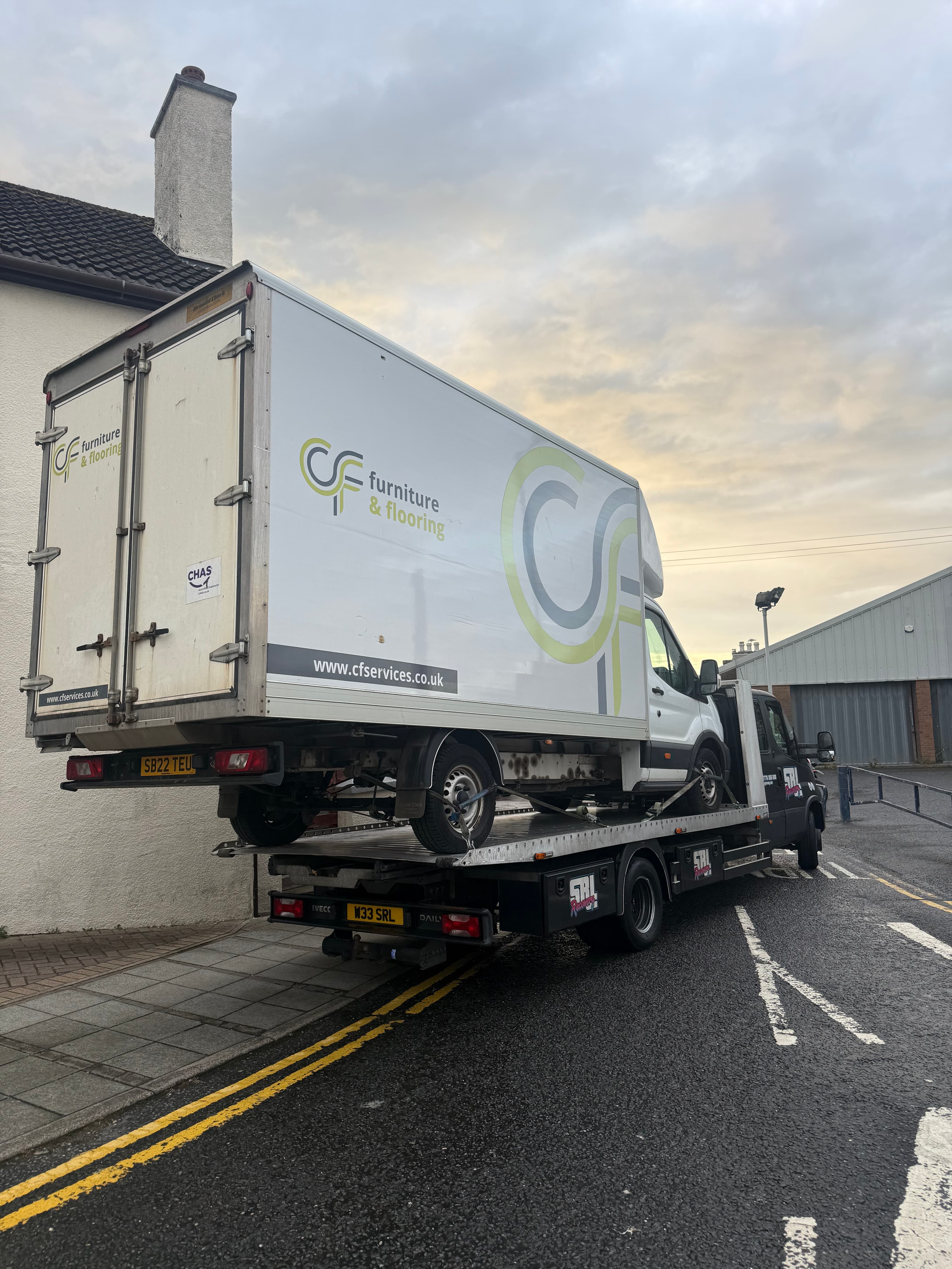 Ford transit box van recovered